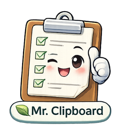 Mr. Clipboard mascot